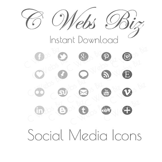 Social Media Icons Gray