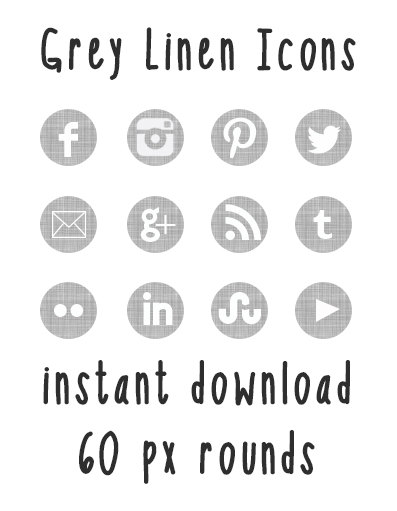14 Grey Round Social Media Icons Images