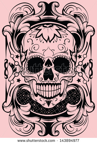 Sugar Skull Floral Vector