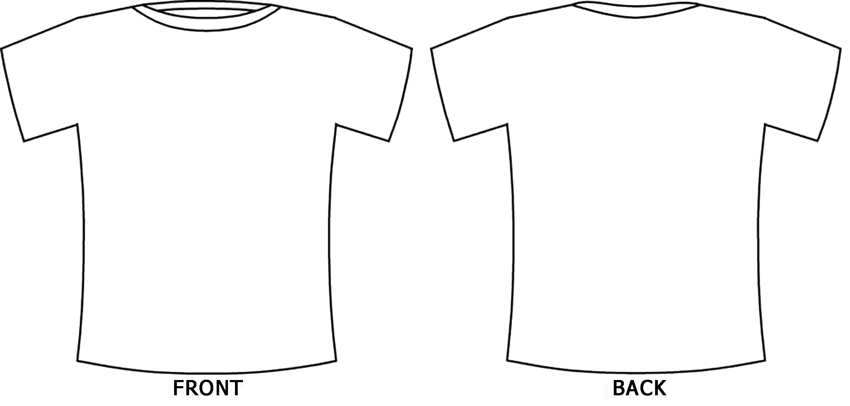 T-Shirt Outline Front and Back T-Shirt Outline Front and Back