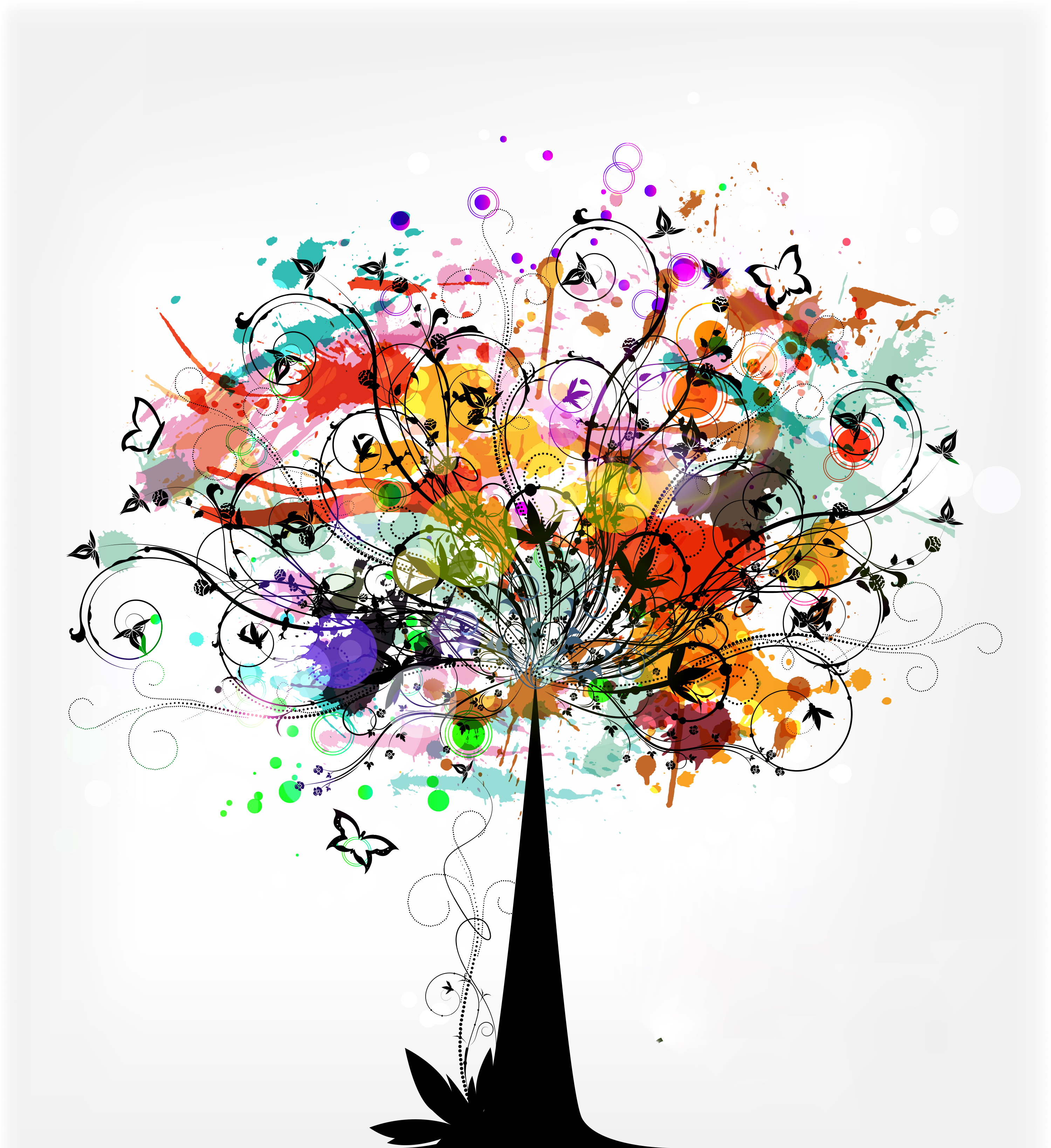Tree Illustration Colorful
