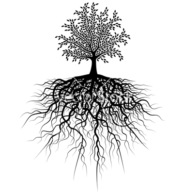 Tree with Roots Vector