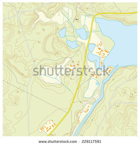 Vector Lines Topographic Map