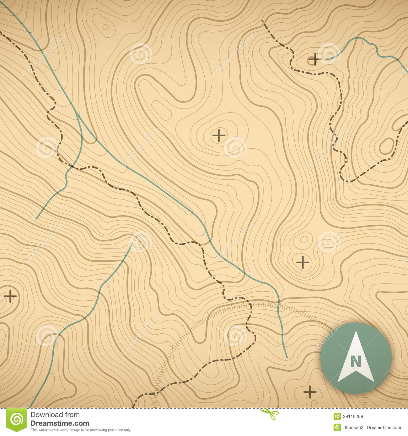 Vector Topographic Map