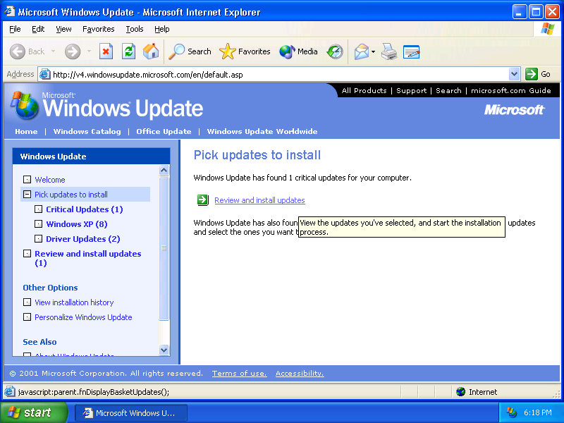 Windows XP Updates