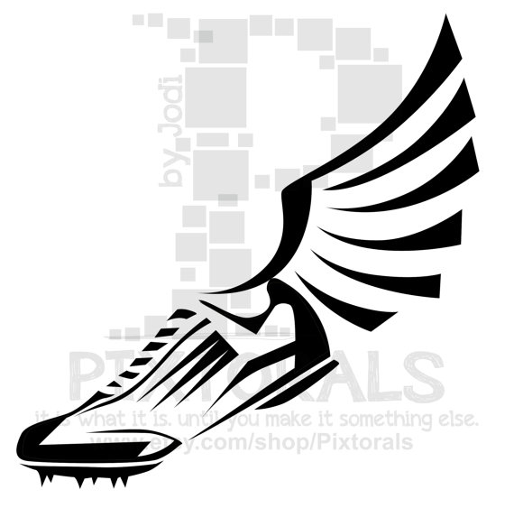 Winged Track Shoe Clip Art