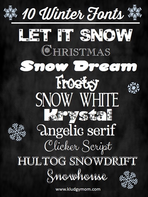 14 Winter Christmas Fonts Images