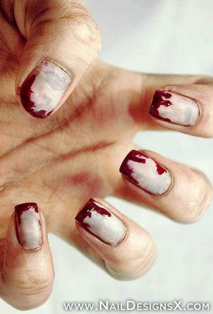 Zombie Halloween Nail Designs