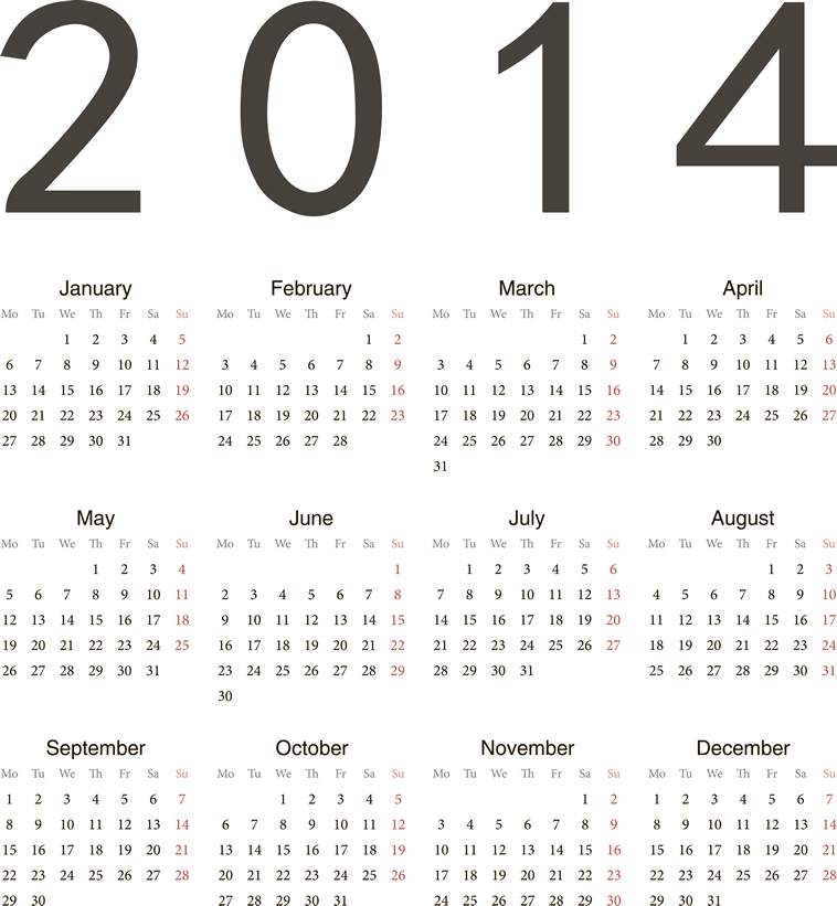 2014 Calendar Printable 2014 Calendar Printable