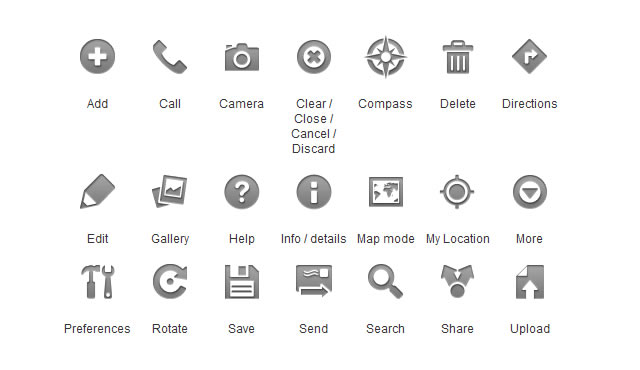 Android Icon Symbols