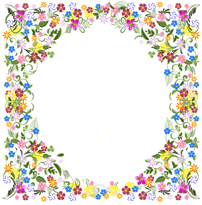 Beautiful Flower Photo Frame Vector