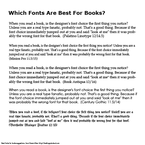 Best Font for Text Book