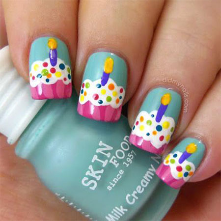 Birthday Cupcake Nail Art Birthday Cupcake Nail Art