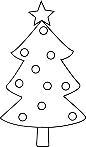 Black and White Christmas Tree Clip Art