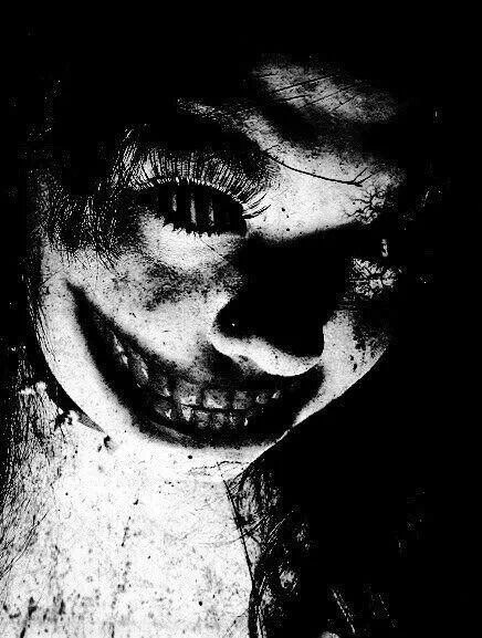 Black and White Creepy Smile