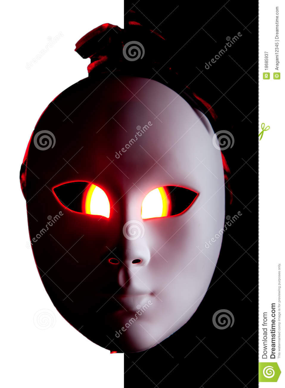Black and White Mask Red Eyes