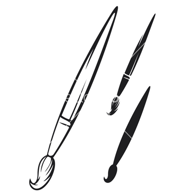 Black and White Paint Brush Vector