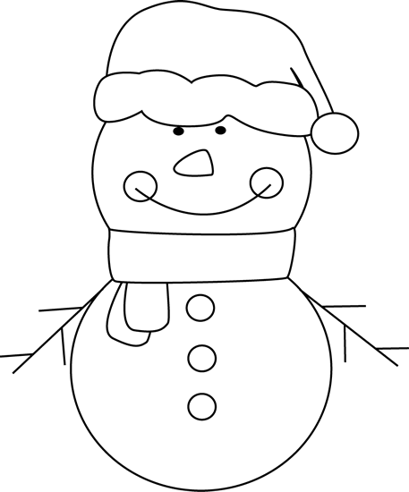 Black and White Snowman Clip Art