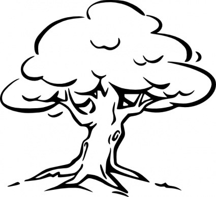 Black and White Tree Clip Art