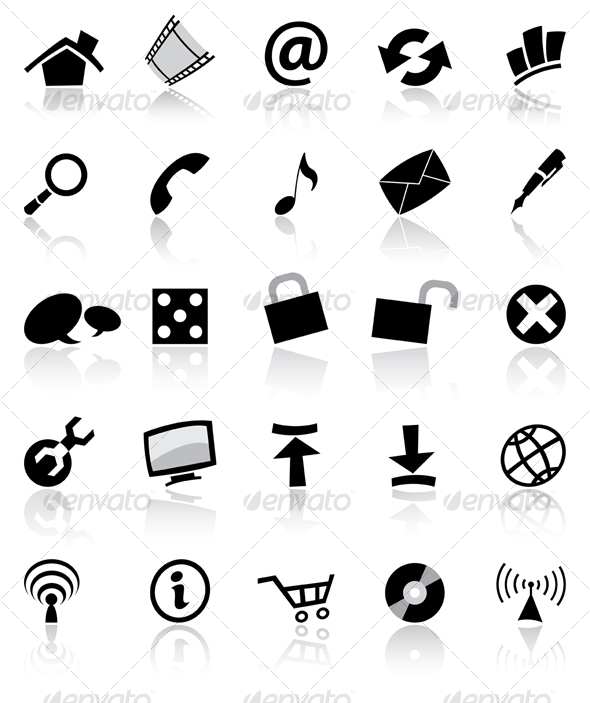 Black and White Web Icons