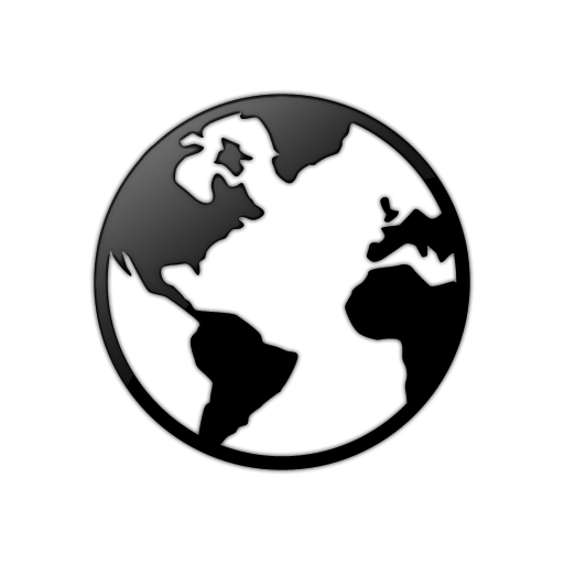 Black and White World Globe Icon