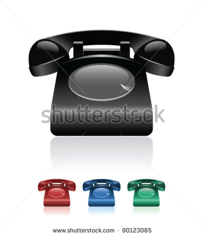 Black Phone Icon Vector