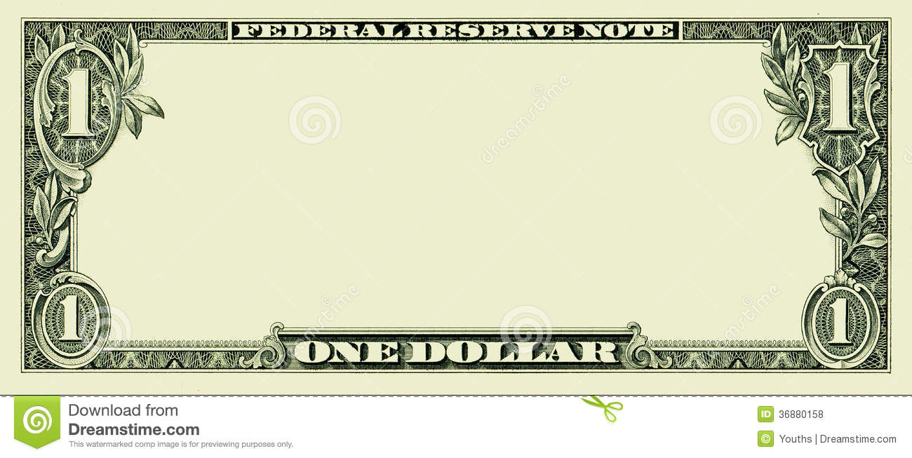 Blank Dollar Bill Template