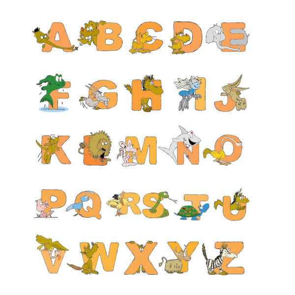 Cartoon Animal Letters