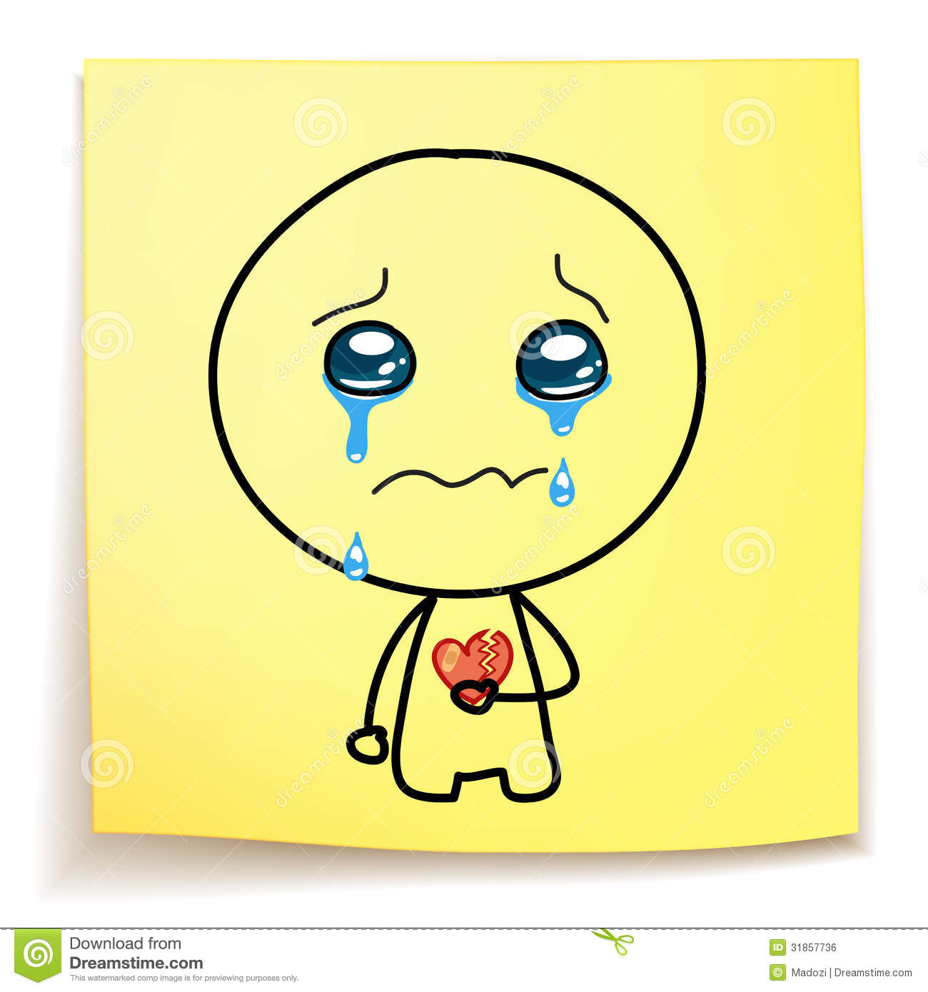 Cartoon Broken Heart Crying