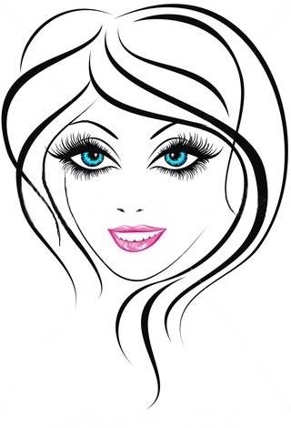 Cartoon Girl with Beautiful Face