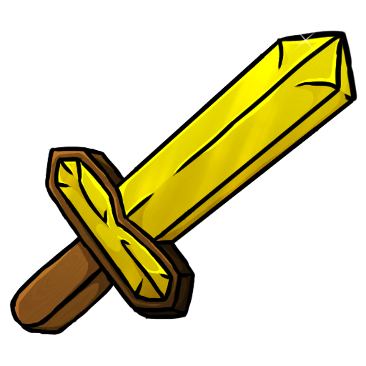 Cartoon Minecraft Gold Swords