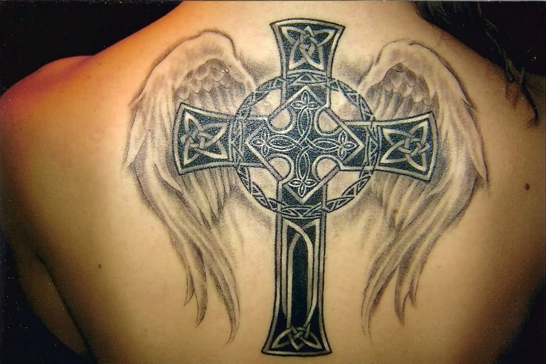 Celtic Cross with Wings Tattoo