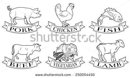 Chicken Beef Fish Vegetarian Clip Art