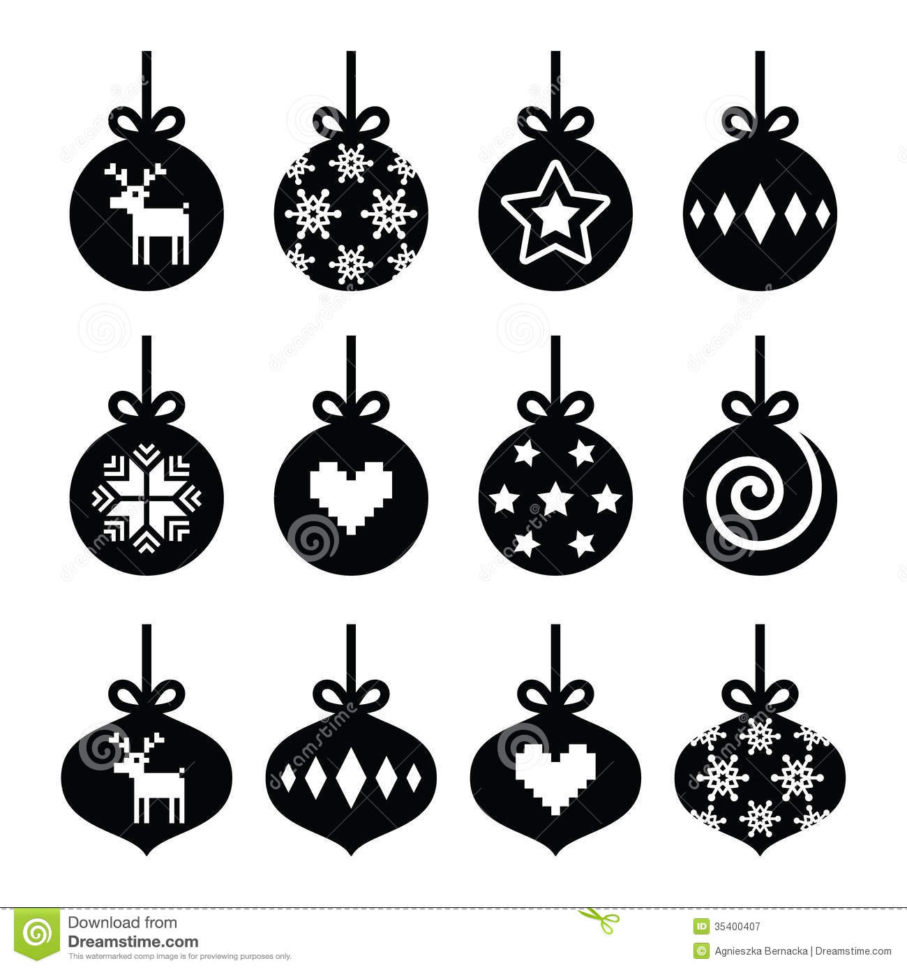 Christmas Clip Art Black and White