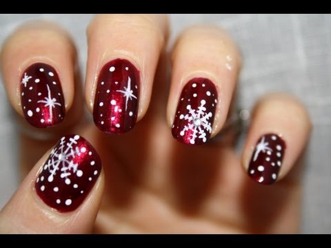 Christmas Snowflake Nail Art Designs