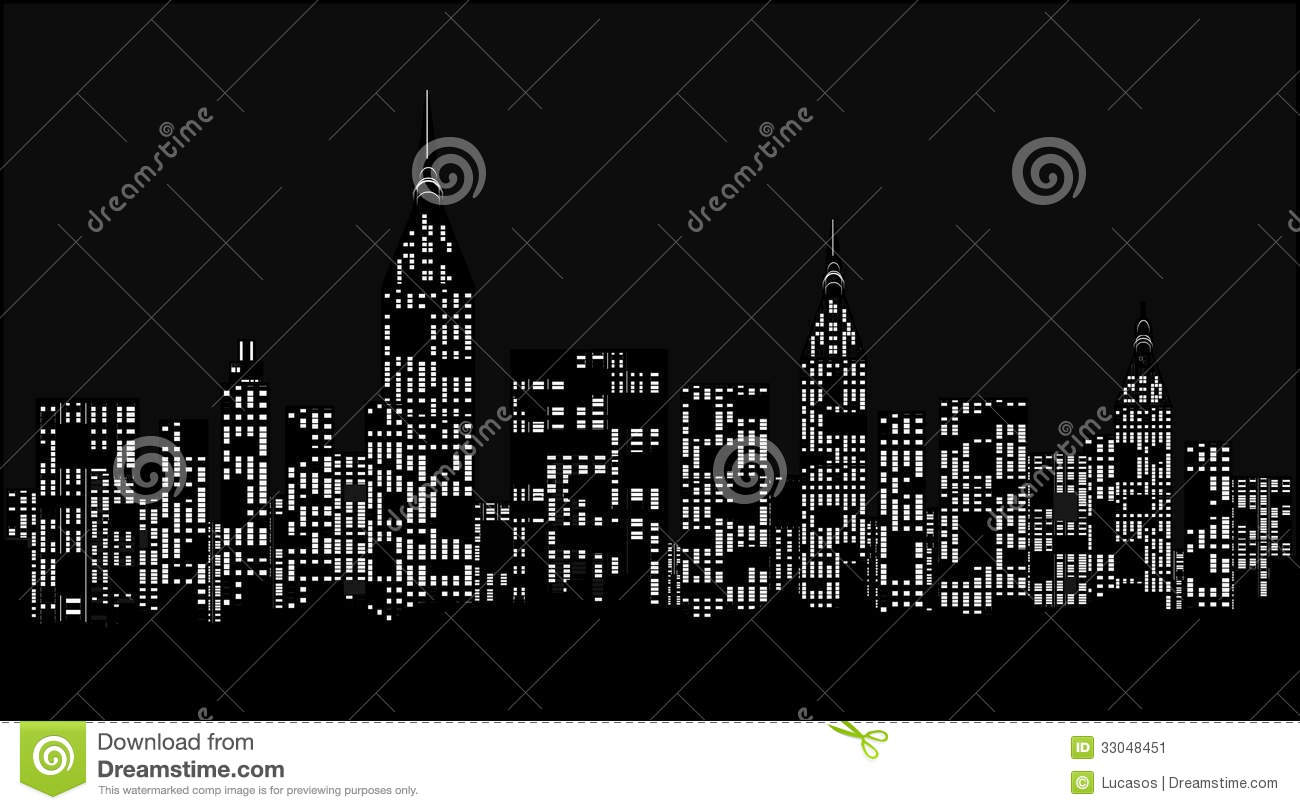 City at Night Illustration