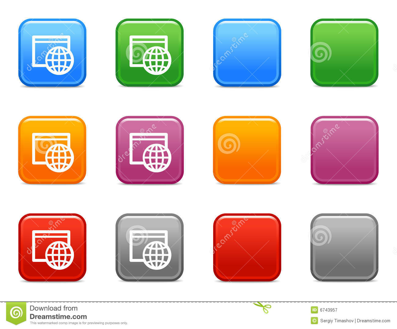 Color Square Button Icons