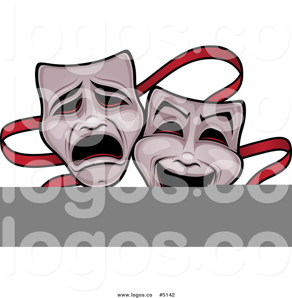 Comedy and Tragedy Masks Clip Art
