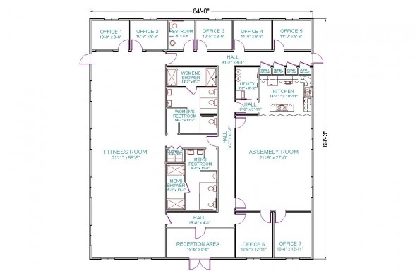 Commercial Fitness Center Floor Plans