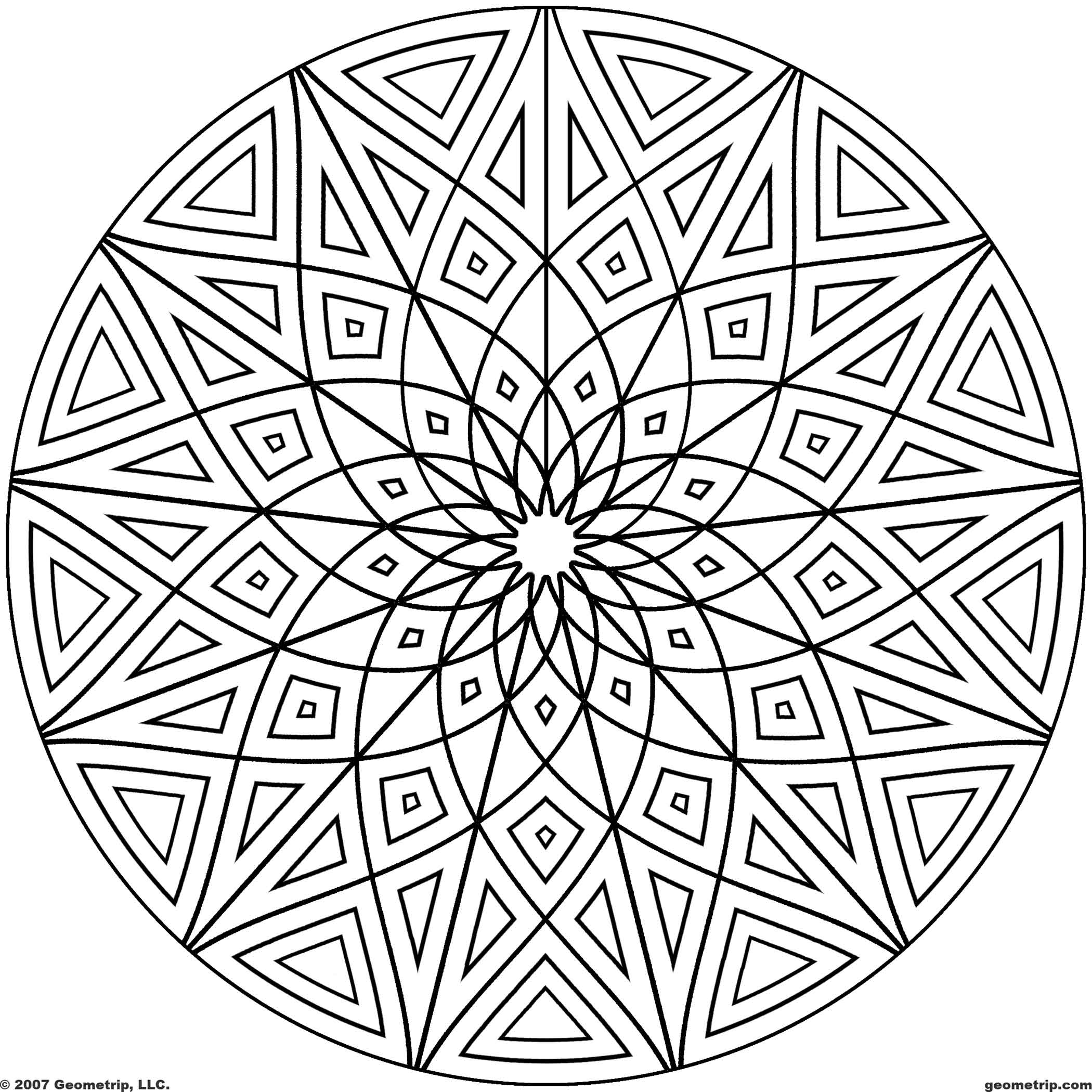 Cool Geometric Designs Coloring Page