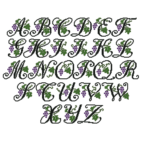 Cross Stitch Alphabet Fonts