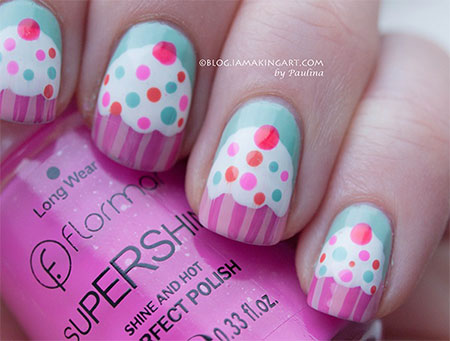 Cupcake Nail Art of Little Girls Cupcake Nail Art of Little Girls