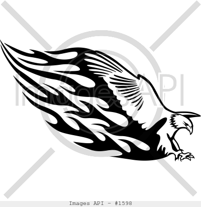 Eagle with Flag Clip Art