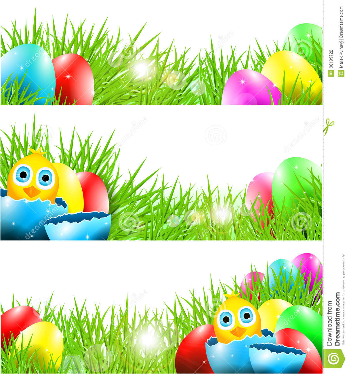 Easter Chicks Background Vector