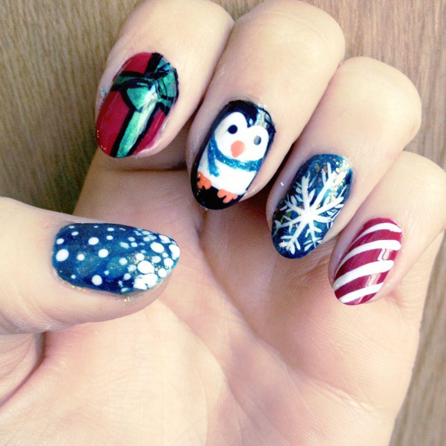 Easy Christmas Nail Art Designs Steps