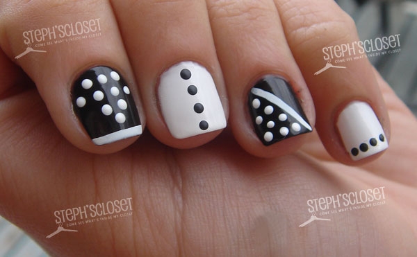 Easy Nail Art Black and White