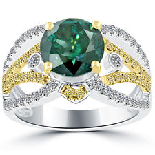 Fancy Green Diamond Engagement Ring