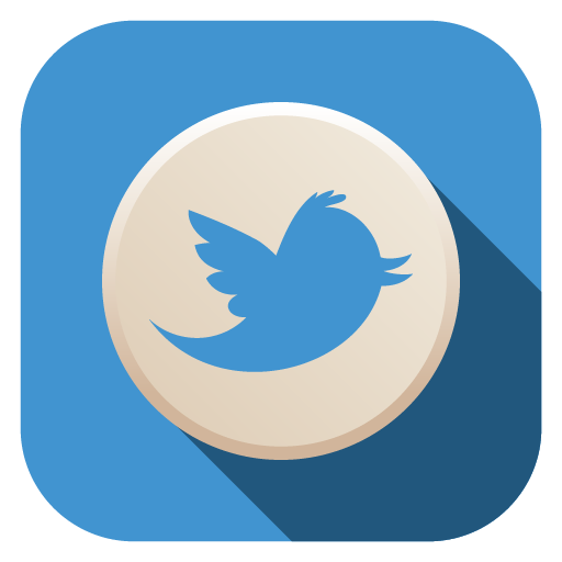 Flat Round Twitter Icons