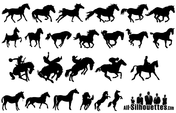 Free Vector Horse Silhouettes Free Vector Horse Silhouettes