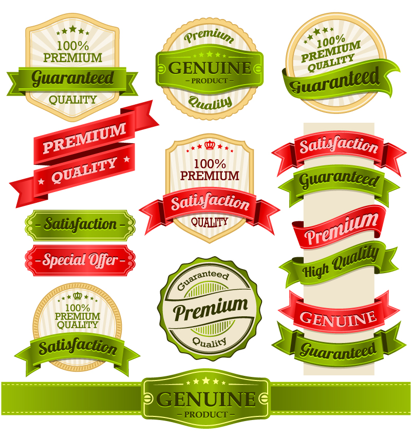 Free Vector Label Ribbon